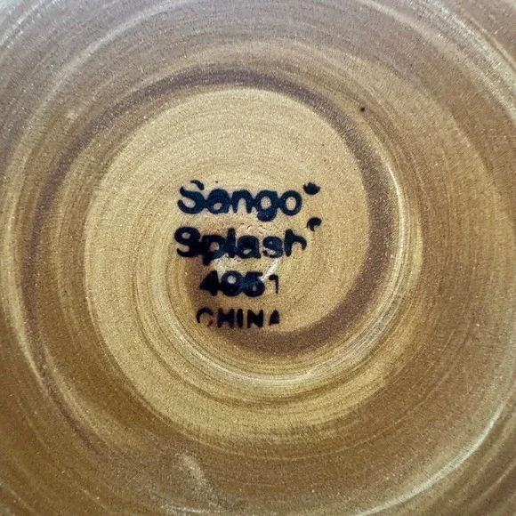 Sango Splash 4951 Serving Chop Plate 12" Brown Drip Glaze Stoneware Discontinued - Picture 6 of 7